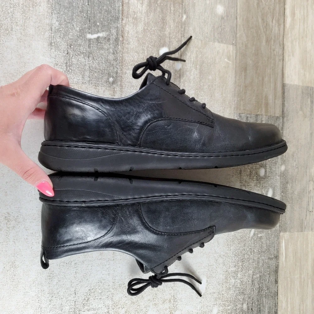 Born Todd Mens Oxford Shoes Sz 10 M Comfort Black Leather Handcrafted Lace Up